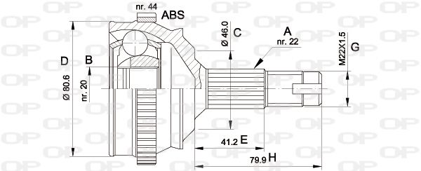 OPEN PARTS Шарнирный комплект, приводной вал CVJ5105.10